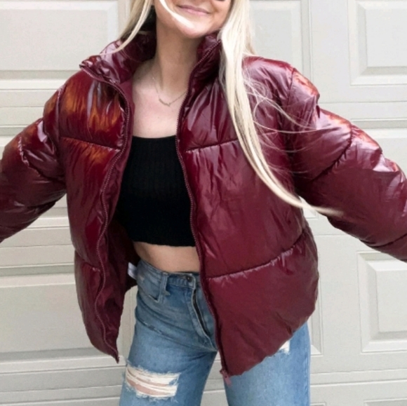 A New Day | Wet Look Puffer Jacket - Picture 4 of 6